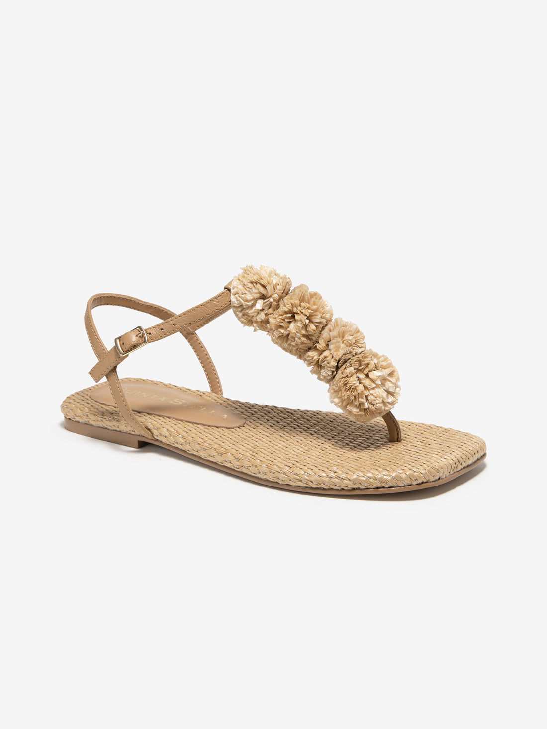 Natural Raffia Thong Sandals