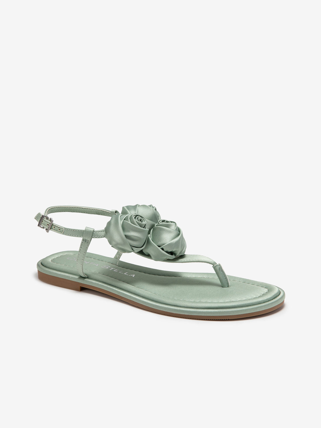 Floral Satin Thong Sandals